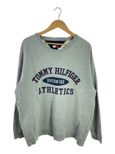 TOMMY HILFIGER◆エンブロイダリーカレッジロゴスウェット/M/コットン/GRY