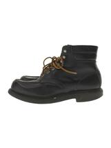 RED WING◆レースアップブーツ・スーパーソールモックトゥ/US9.5/BLK/レザー_画像1