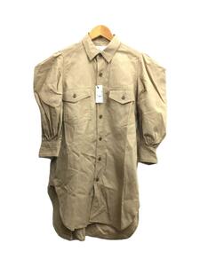 HYKE◆22SS/C/H MILITARY SHIRT/シャツ/M/リネン/BEG/15161