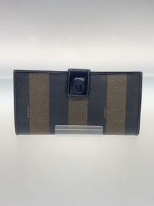 FENDI◆長財布/レザー/BLK/ストライプ/レディース/3511-30806-068