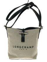 LONGCHAMP◆クロスボディバッグ/ショルダーバッグ/キャンバス/BEG_画像1