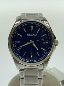 SEIKO◆ソーラー腕時計/アナログ/ステンレス/NVY/SLV/SBTM289