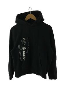 adidas◆Graphic Hoodie/パーカー/XS/コットン/BLK/CV5292/シミ有