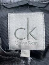 CK Calvin Klein◆シングルライダースジャケット/M/羊革/BLK_画像3