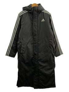 adidas◆コート/L/ポリエステル/BLK/ベンチコート