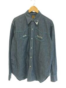 HUMAN MADE◆ヒューマンメイド/WESTERN CHAMBRAY SHIRT/長袖シャツ/XL/コットン/インディゴ/青