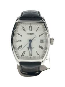 SEIKO◆自動巻腕時計/アナログ/レザー/WHT/BLK/SS/6R15-03T0