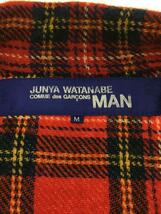 JUNYA WATANABE COMME des GARCONS MAN◆ネルシャツジャケット/M/ウール/RED/チェック/WG-J023/AD2002_画像3