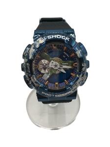 CASIO◆クォーツ腕時計_G-SHOCK/アナログ/ラバー/BLU/BLK