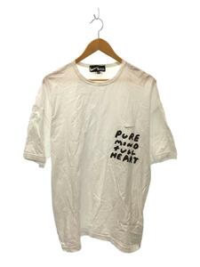 BLACK COMME des GARCONS◆Tシャツ/M/コットン/WHT/1K-T101