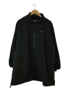 MILK FED.◆コート/M/ポリエステル/BLK/無地/03183537/LOGO TAPE LONG JACKET