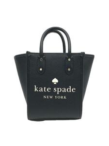 kate spade new york◆ショルダーバッグ/レザー/BLK/無地