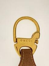 GUCCI◆キーホルダー/レザー/BRW/レディース/GGロゴレザーキーリング_画像5