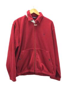 POLO RALPH LAUREN◆80～90s/三角タグ/フリースジャケット/M/ポリエステル/RED/無地