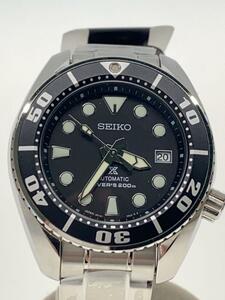 SEIKO◆自動巻腕時計/アナログ/BLK/SLV/6R15-00G0