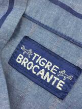 TIGRE BROCANTE◆長袖シャツ/S/コットン/BLU/ストライプ_画像3