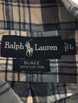 RALPH LAUREN◆半袖シャツ/L/コットン/BLU/チェック/BLAKE_画像3
