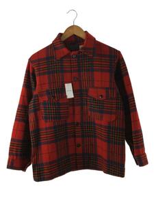 PENDLETON◆ジャケット/L/ウール/RED/チェック