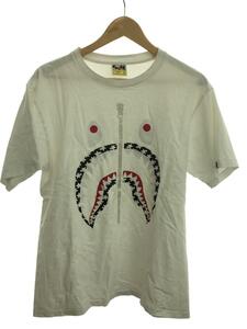 A BATHING APE◆Tシャツ/L/コットン/WHT/プリント/21AW/STA PATTERN SHARK TEE