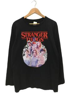 長袖Tシャツ/ロングカットソー/ロンT/ブラック/黒/プリント/STRANGER THINGS