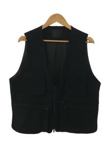 bukht◆18AW/SUEDE SAFARI VEST/ベスト/1/フェイクレザー/BLK/無地