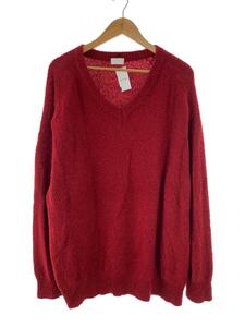 URU◆V NECK OVER KNIT/セーター(厚手)/FREE/ウール/RED/無地/18FUK04