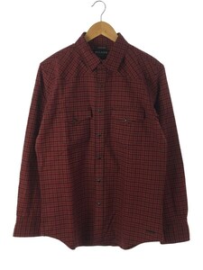 FILSON◆FILSON フィルソン/ウエスタンフランネルシャツ長袖シャツ/S/コットン/RED/チェック