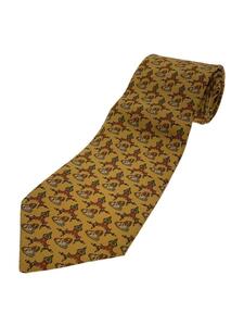 Salvatore Ferragamo ◆ Tie/шелк/ylw/total pattern/mens/dog/cavalia