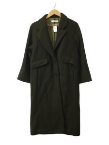 MOUSSY◆コート/1/ウール/KHK/カーキ/010CAS30-5320-1/SINGLE BREASTED LONG COAT