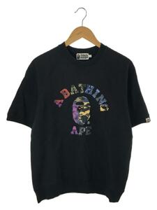 A BATHING APE◆半袖スウェット/L/コットン/BLK/001SWF201002X