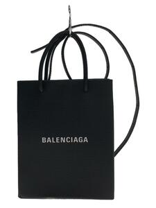 BALENCIAGA◆Large Shopping Bag/2wayショルダーバッグ/レザー/BLK