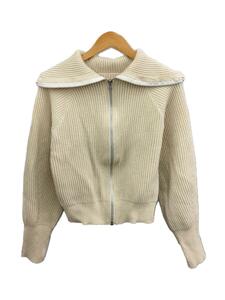 TODAYFUL◆Washedwool Zip Knit/カーディガン/FREE/ウール/CRM/12220540