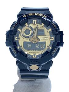 CASIO◆クォーツ腕時計・G-SHOCK/デジアナ/ラバー/GLD/BLK