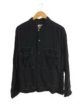 MONKEY TIME◆L/R LT/CVS CPO SHIRT/長袖シャツ/S/レーヨン/NVY/8311-149-0180_画像1