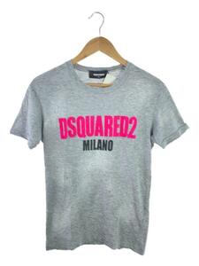 DSQUARED2◆Tシャツ/S/コットン/グレー/プリント/s74gd0432/ダメージ加工/ディースクエアード