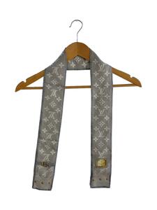 LOUIS VUITTON◆スカーフ/シルク/GRY/総柄/レディース