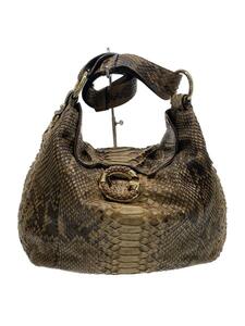 GUCCI*G wave / python / shoulder bag / leather /BRW/ Brown /232931