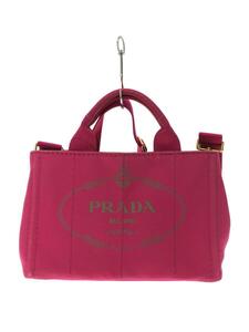 PRADA◆トートバッグ/キャンバス/PNK/1BG439/カナパ/ハンドル汚れ有