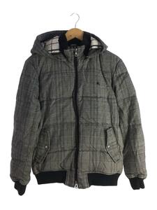 BURBERRY BLACK LABEL◆ダウンジャケット/L/ウール/GRY