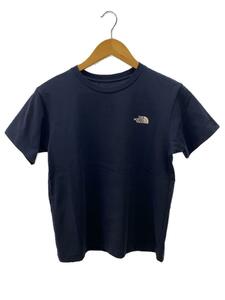 THE NORTH FACE◆S/S SQUARE LOGO TEE_ショートスリーブ スクエア ロゴ Tシャツ/S/ヘンプ/NVY/無地