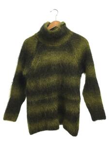 JONES NEW YORK◆shaggy mohair knit/セーター(厚手)/S/モヘア/グリーン/ストライプ