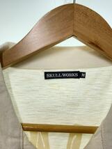 SKULL WORKS◆アロハシャツ/M/コットン/WHT/無地_画像3