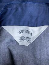 SUNSEA◆VINCENT S SHIRT/17AW/長袖シャツ/2/ポリエステル/NVY/無地/17A14_画像3