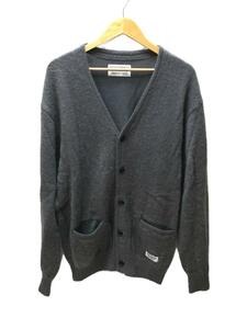 WACKO MARIA◆mohair cardigan/モヘアカーディガン/カーディガン(厚手)/XL/ウール/GRY/無地