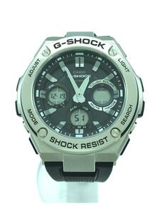 CASIO◆ソーラー腕時計・G-SHOCK/デジアナ/SLV