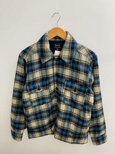 PHERROW’S◆CPO SHIRT JACKET/S/ウール/BLU/オンブレCK/PCSJ1