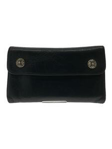 CHROME HEARTS◆長財布/レザー/BLK/無地/メンズ