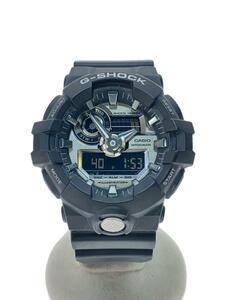 CASIO◆クォーツ腕時計・G-SHOCK/デジアナ/ラバー/SLV/BLK