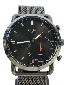 FOSSIL◆腕時計/アナログ/ステンレス/BLK/SLV/SS/NDW2A1/ハイブリッドスマートウォッチ