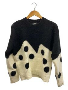 STUSSY◆セーター(厚手)/M/ナイロン/BLK/117208/23AW/DICE FUZZY CREW